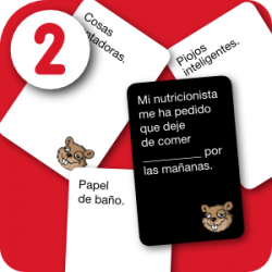 Tus cuates seleccionaran la respuesta más inapropiada y/o hilarante de sus cartas en mano. Tus cuates seleccionaran la respuesta más inapropiada y/o hilarante de sus cartas en mano.